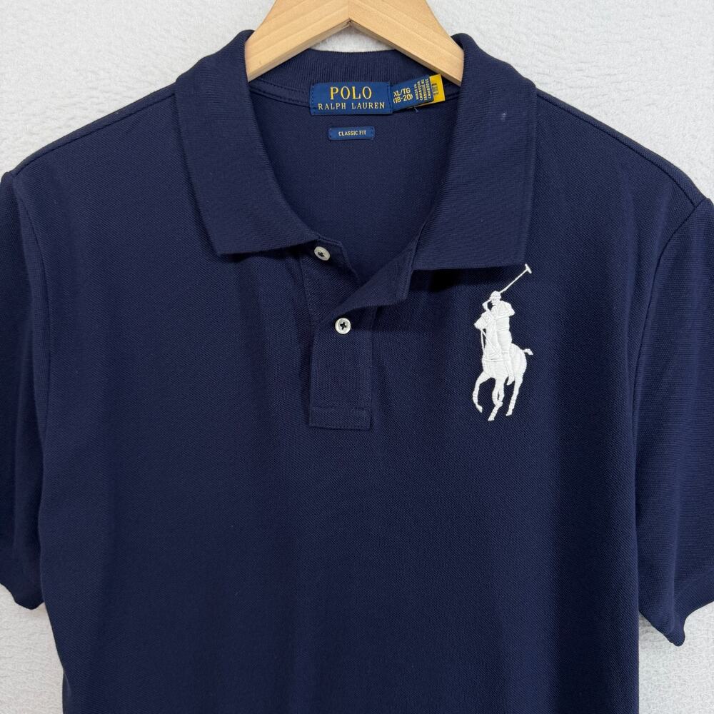 POLO RALPH LAUREN Shirt Boys XL (18-20) Classic Fit Big Pony Teen Cotton Blue - Picture 4 of 13